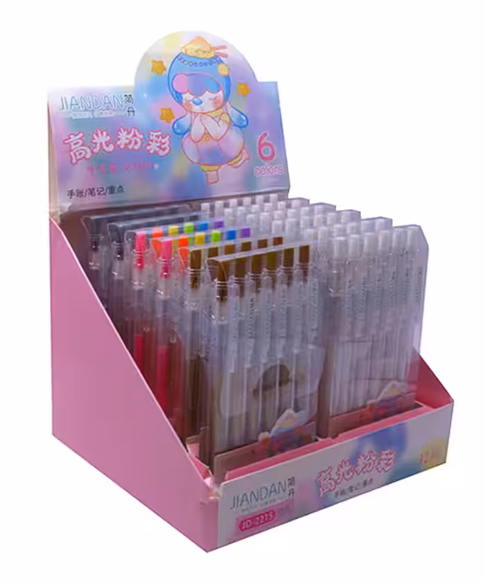 روان نویس  6رنگ  سفید طلایی نقره ای رنگی