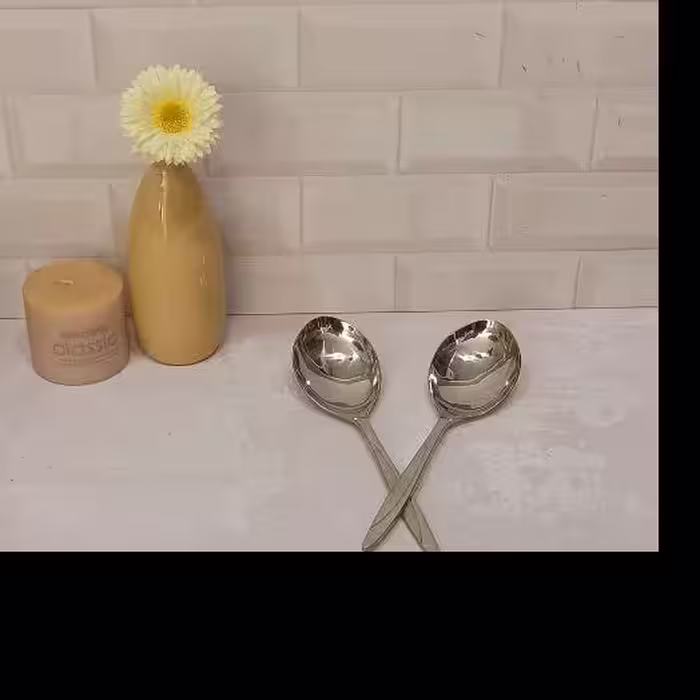 قاشق خورشت خوری کوچک ملاقه استیل بست ضدزنگ با طراحی شیک و زیبا مناسب جهیزیه 