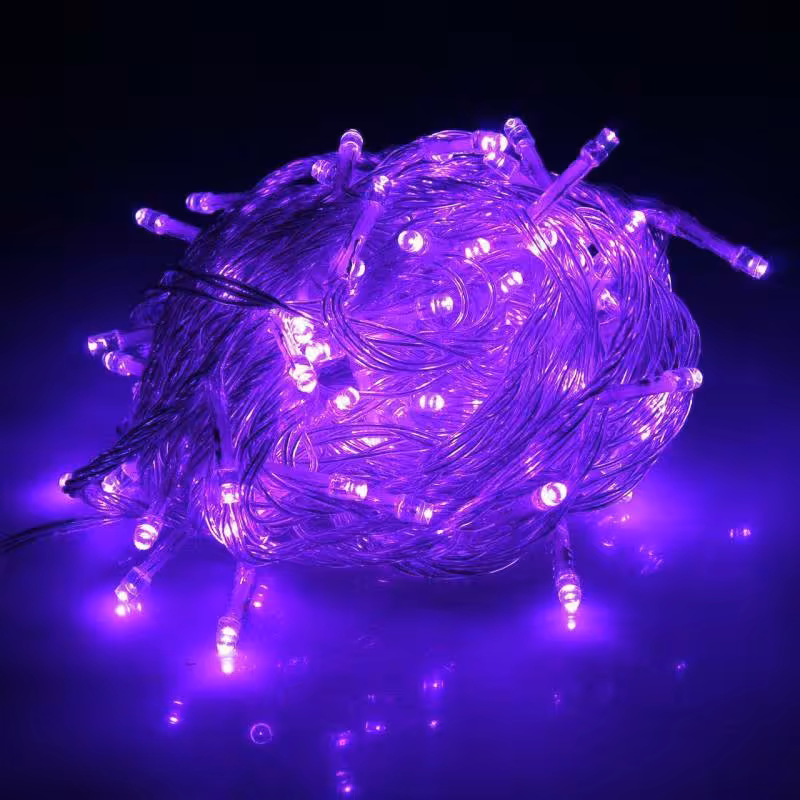 ریسه سوزنی بنفش 10 متری ریموت دار لامپی بسیار پر نور