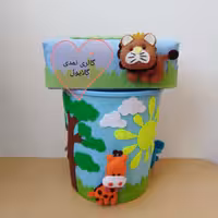 سطل وکاور دستمال تم حیوانات
