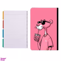 کلاسور طرح پلنگ صورتی کد 28 به همراه کاغذ کلاسور