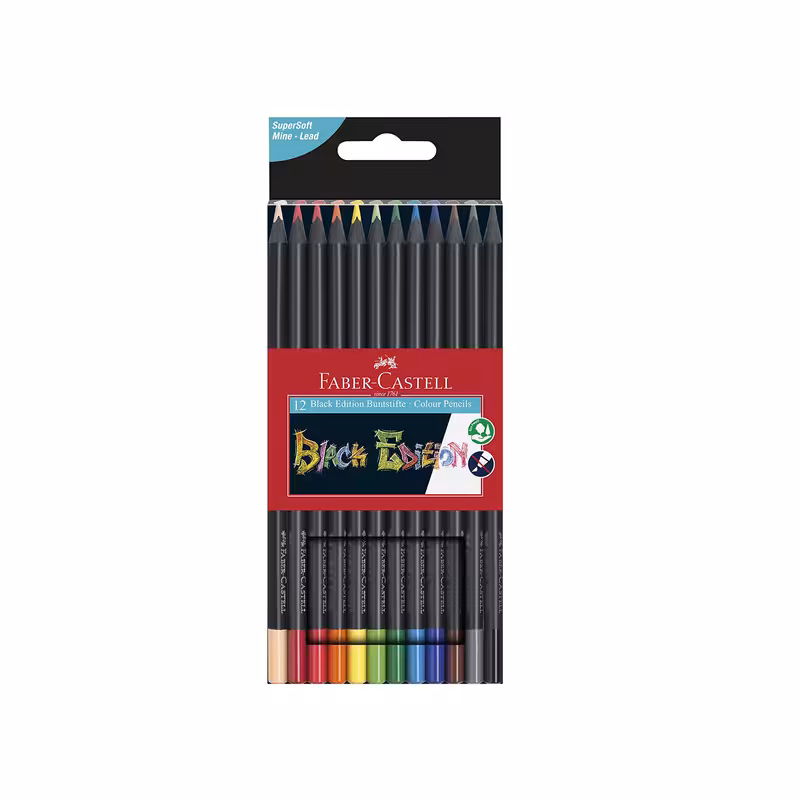 مداد رنگی 12 رنگ فابر کاستل مدل بلک ادیشن