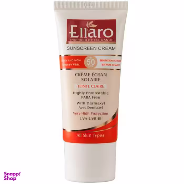ضد آفتاب فاقد چربی الارو (Ellaro) مدل Teinte Claire حجم 50 میلی لیتر