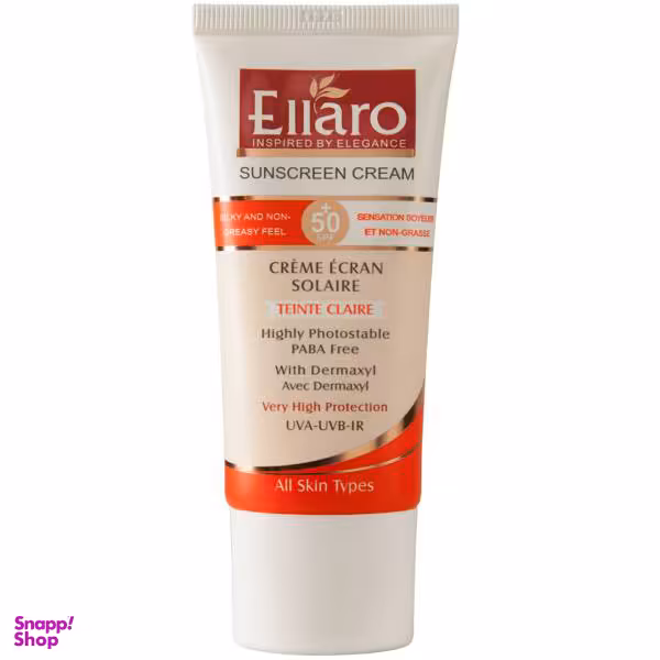 ضد آفتاب فاقد چربی الارو (Ellaro) مدل Teinte Claire حجم 50 میلی لیتر