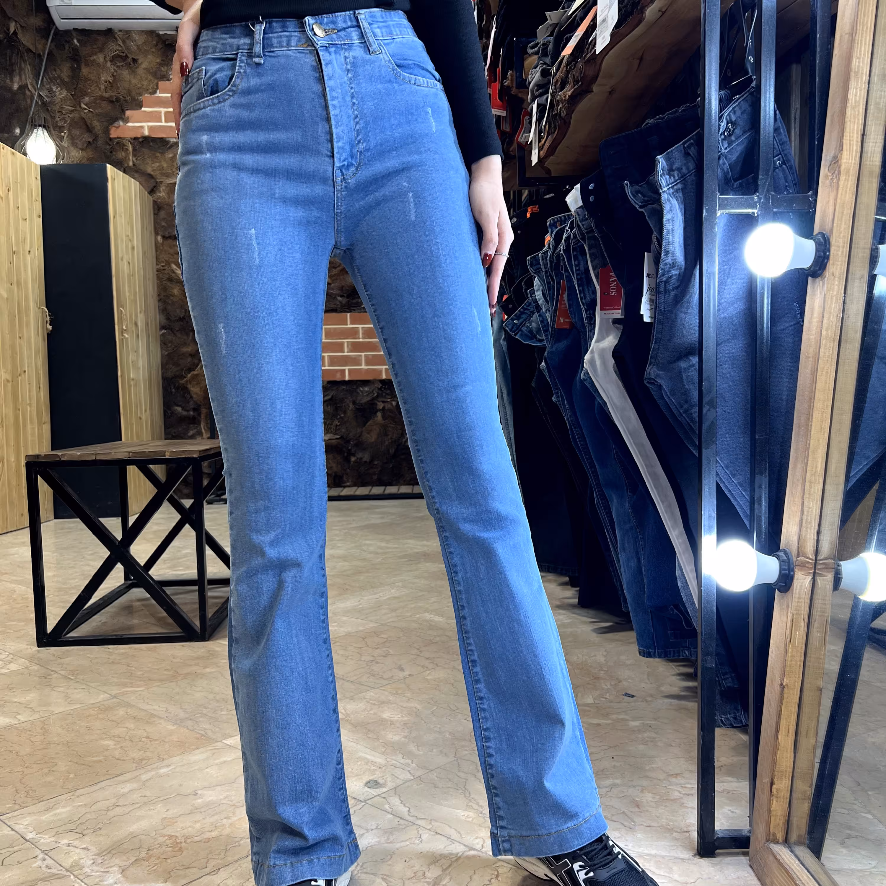 شلوار زنانه بوتگات آبی وسط