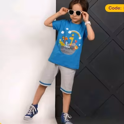 ست تیشرت شلوارک راحتی پسرانه