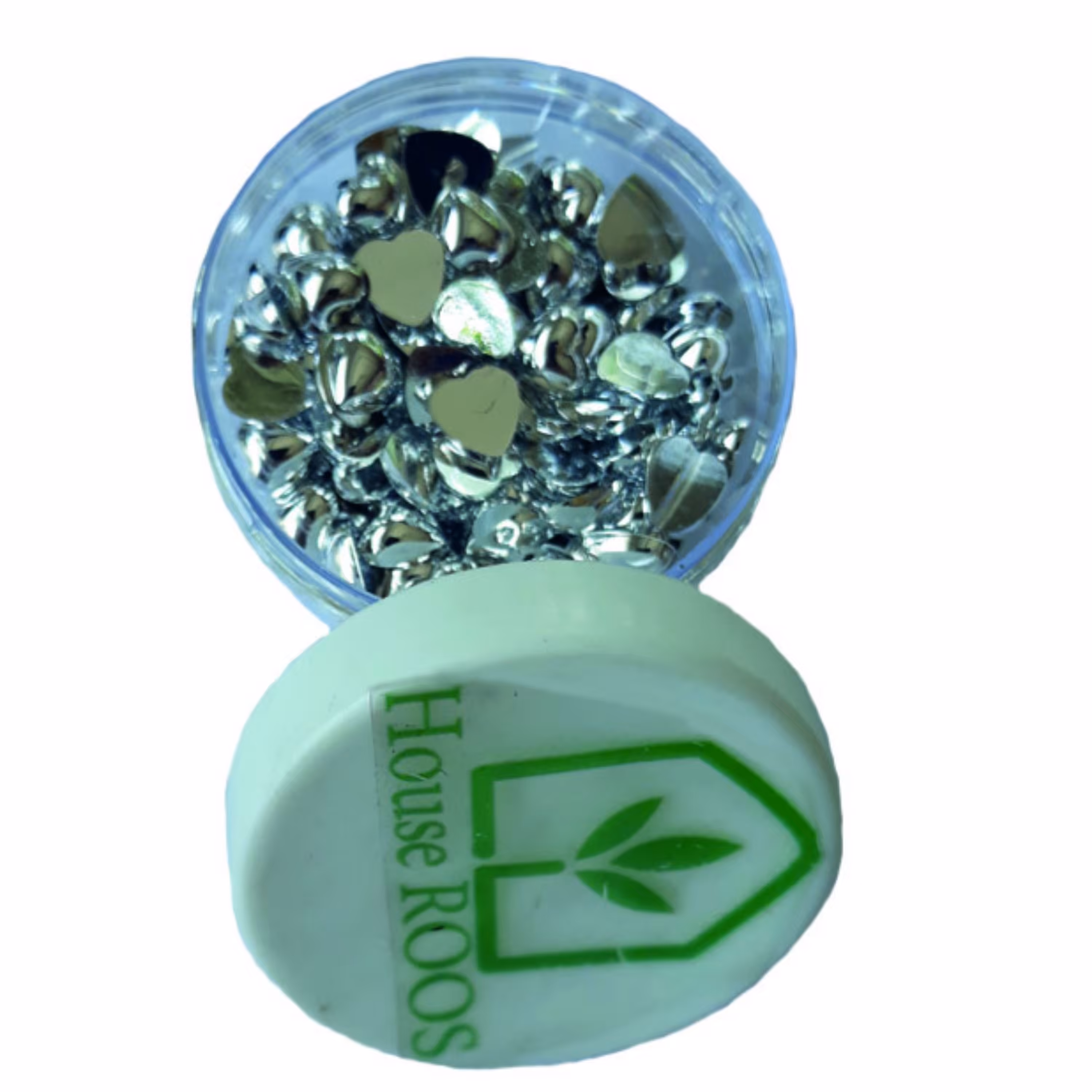 مروارید لپه ای طرح قلب در رنگ های سفید طلایی و نقره ای