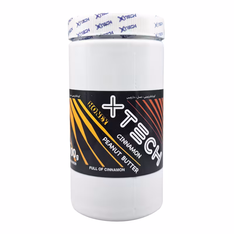 کره بادام زمینی ایکس تک طعم عسل و دارچین 1100 گرمی