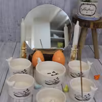 هفت سین عشق همراه با تخم مرغ و شمع 