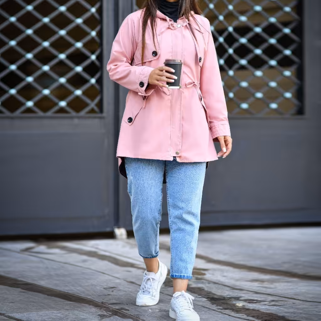 بارانی بادکنکی رنگبندی جذاب از 38 تا 44 قد 75 پشت 80 کیفیت تضمینی 