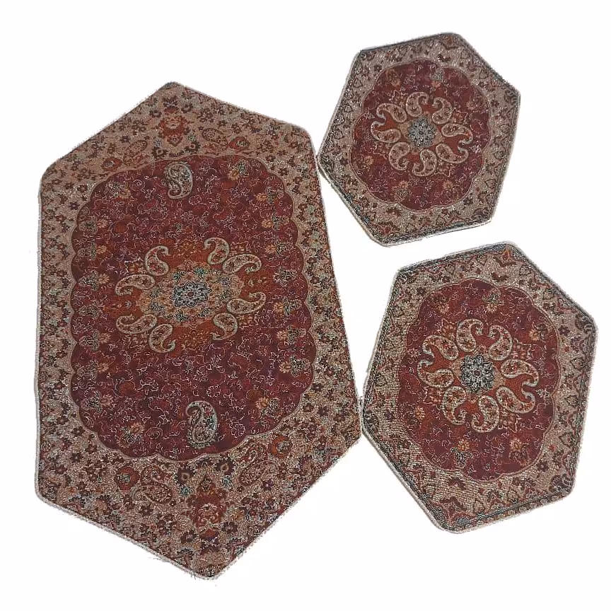 رومیزی ترمه یزد خاتم سرویس 3تکه مدل مهسون