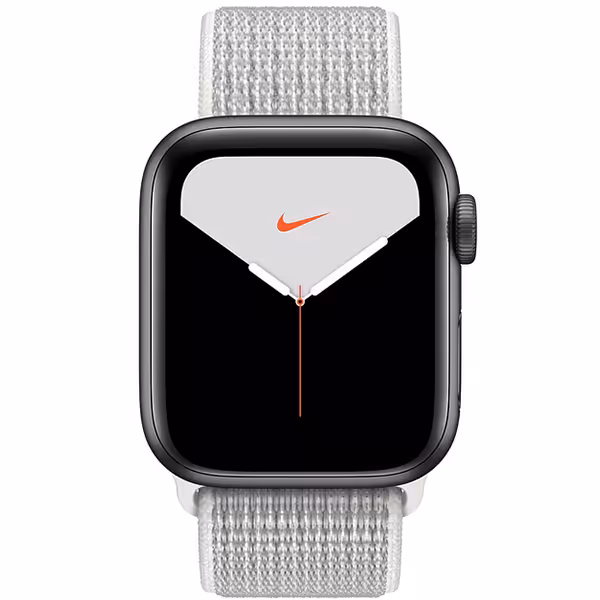 سری 5 نایکی زنانه Space Gray Aluminum Case with Summit White Nike Sport Loop - Hiapple.ir