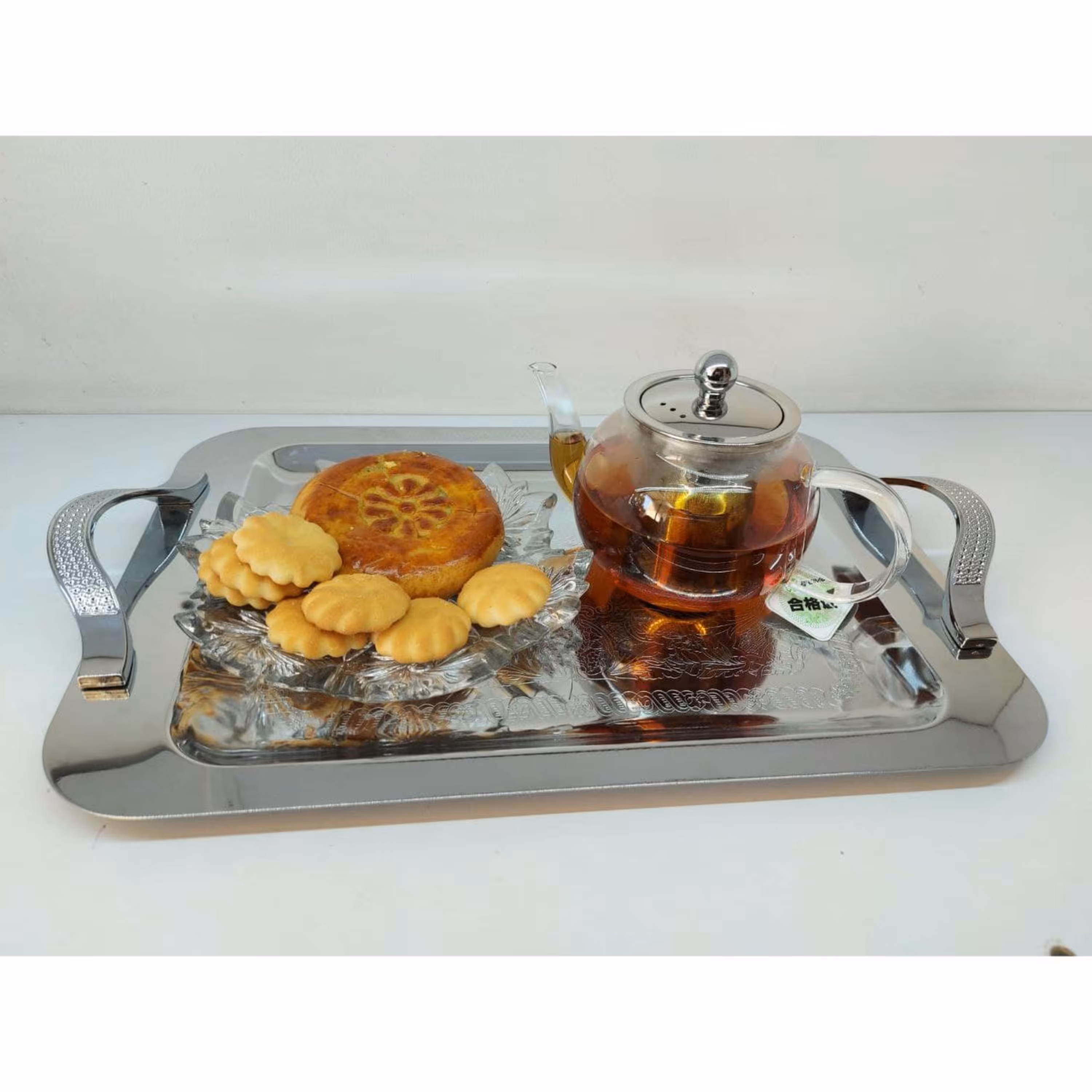 قوری600پیرکس دارای صافی استیل درب قفلی محکم خارجی کیفیت فوق العاده بالا