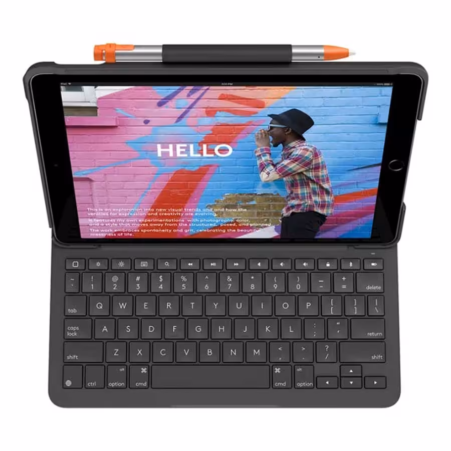 قیمت و خرید کیبورد بیسیم و کیف iPad لاجیتک مدل SLIM FOLIO | یاس ارتباط