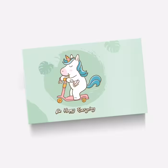 استیکر(برچسب) کارت عابر بانک-طرح اسب تک شاخ(Unicorn)-کد719-سفارشی