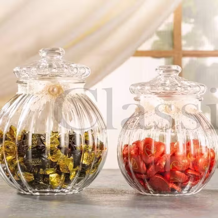 بانکه ی سه تایی مدل کدو‌  شیشه ای 