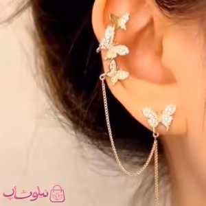 گوشواره لاله گوش طرح پروانه