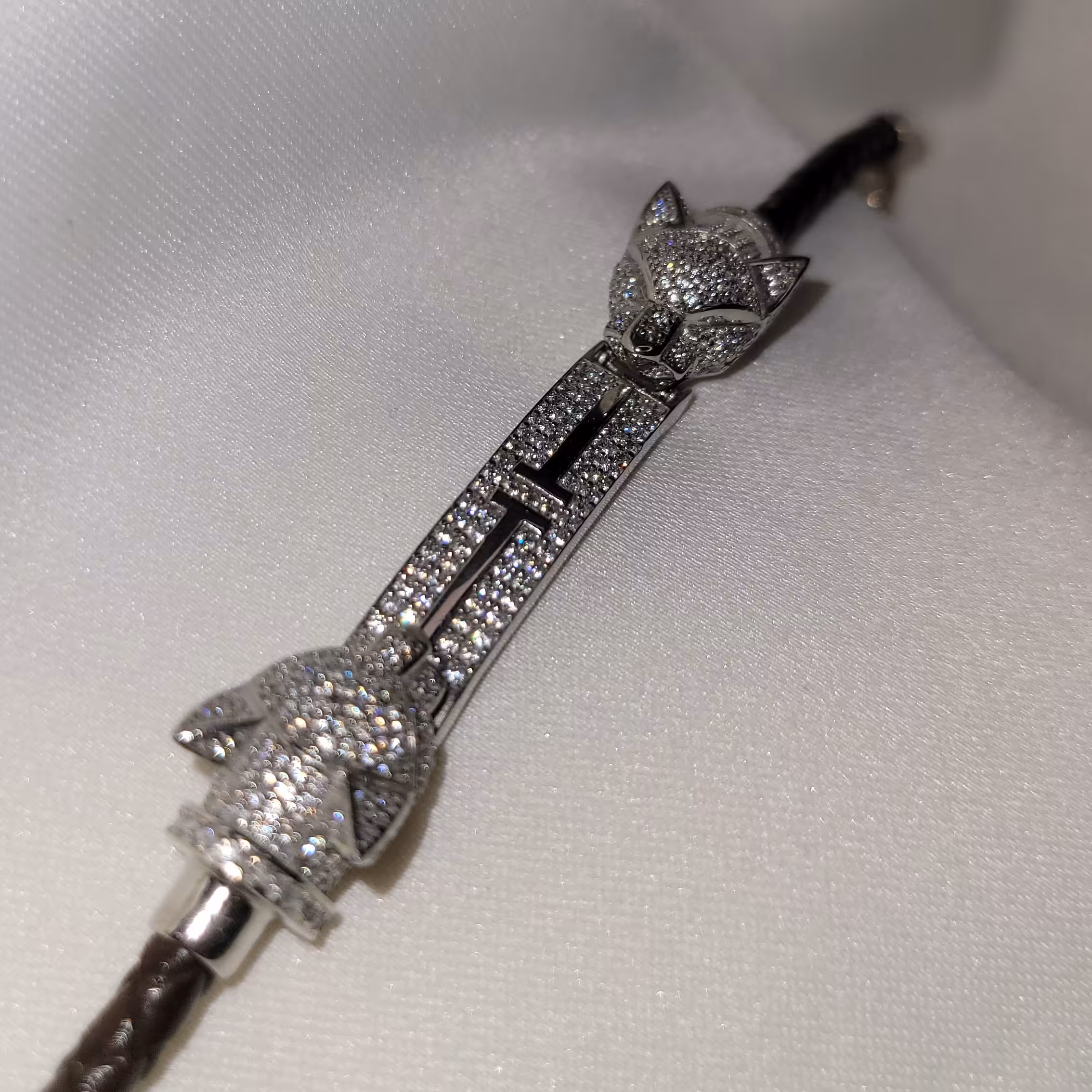 دستبند نقره تلفیق چرم و نقره عیار 925