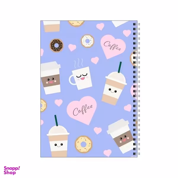 دفتر مشق 80 برگ بامبیلیپ طرح پترن قهوه و دونات کد 0617819