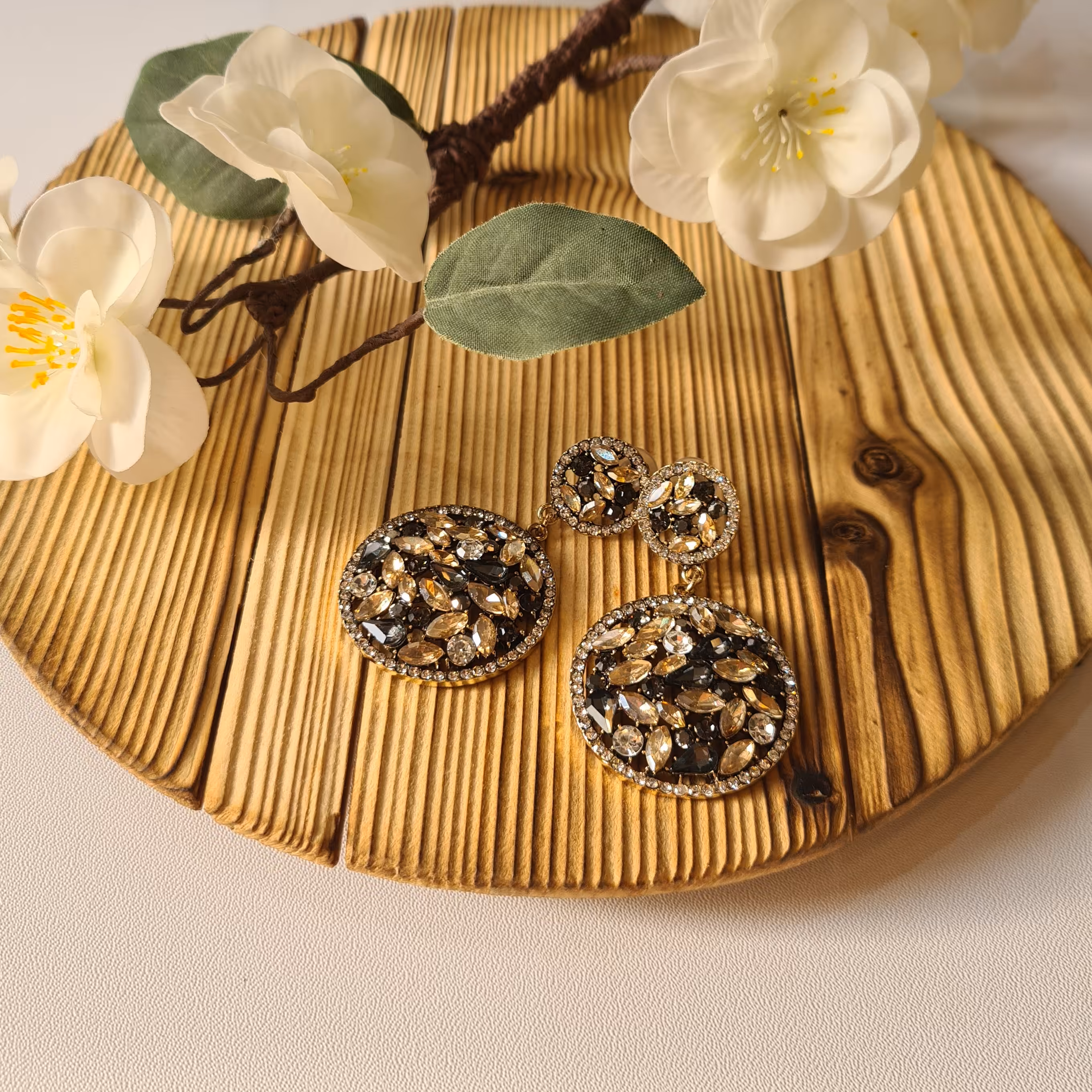 گوشواره استیل طرح جواهر بسیار باکیفیت ضدحساسیت ورنگ ثابت