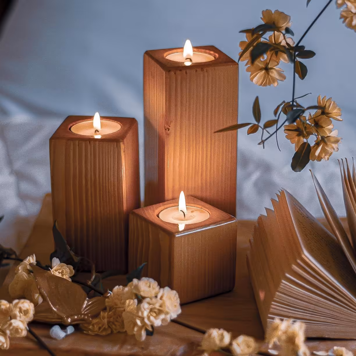 جا شمعی 3 تایی طرح مربع 