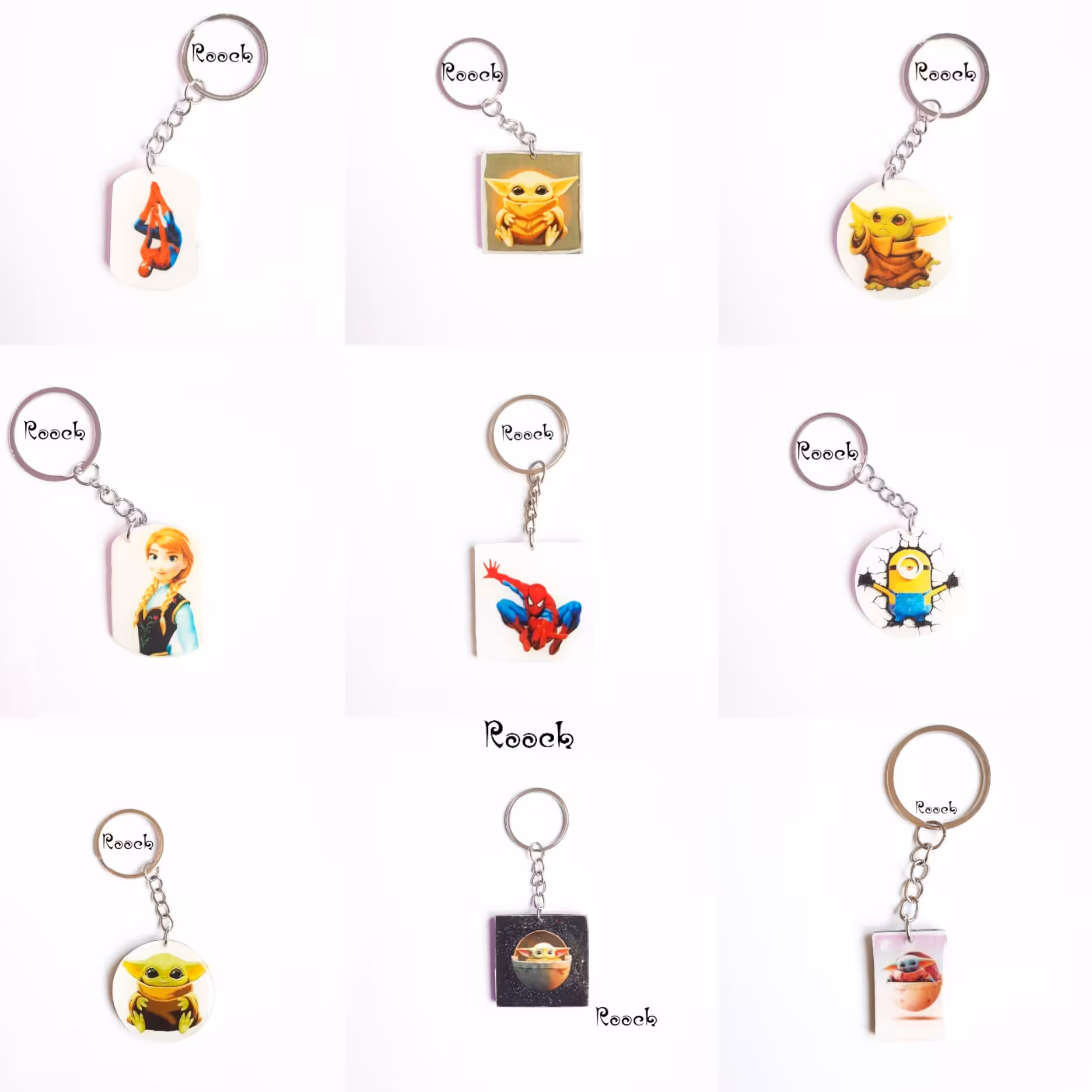 جاسوییچی های فانتزی با طرح های متنوع مرد عنکبوتی . baby yoda.  frozen. minion و bat man