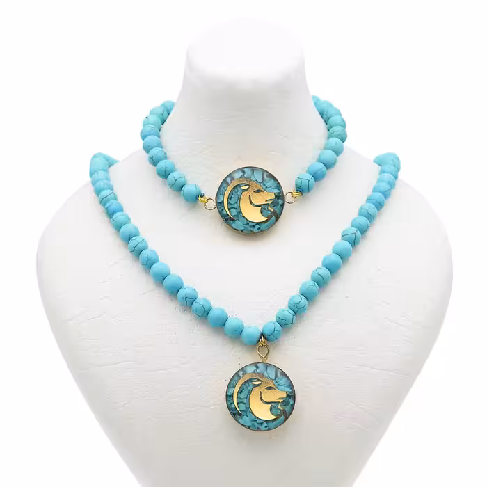 نیم ست روکش طلا زنانه طرح دی