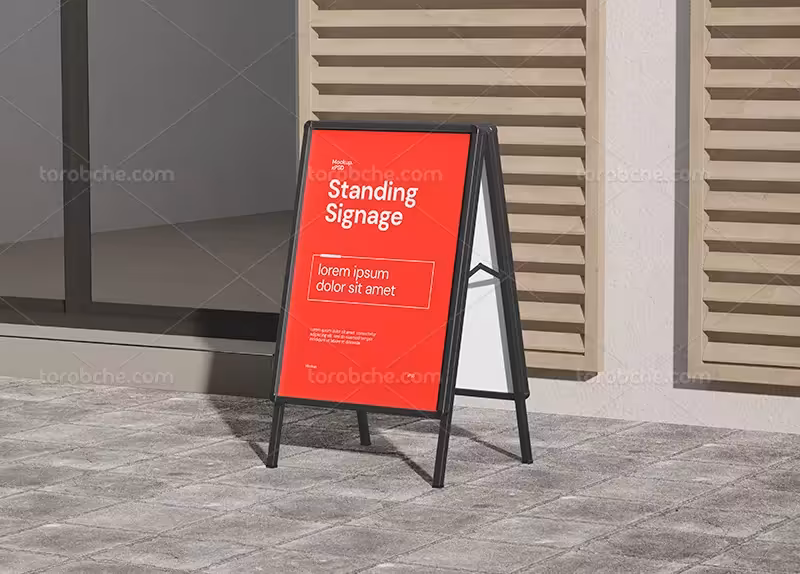 موکاپ PSD بنر هشتی لایه باز | گرافیک با طعم تربچه