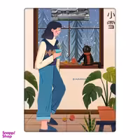 تخته شاسی بامبیلیپ طرح دختر و منظره زمستان کد 9604594 سایز A4