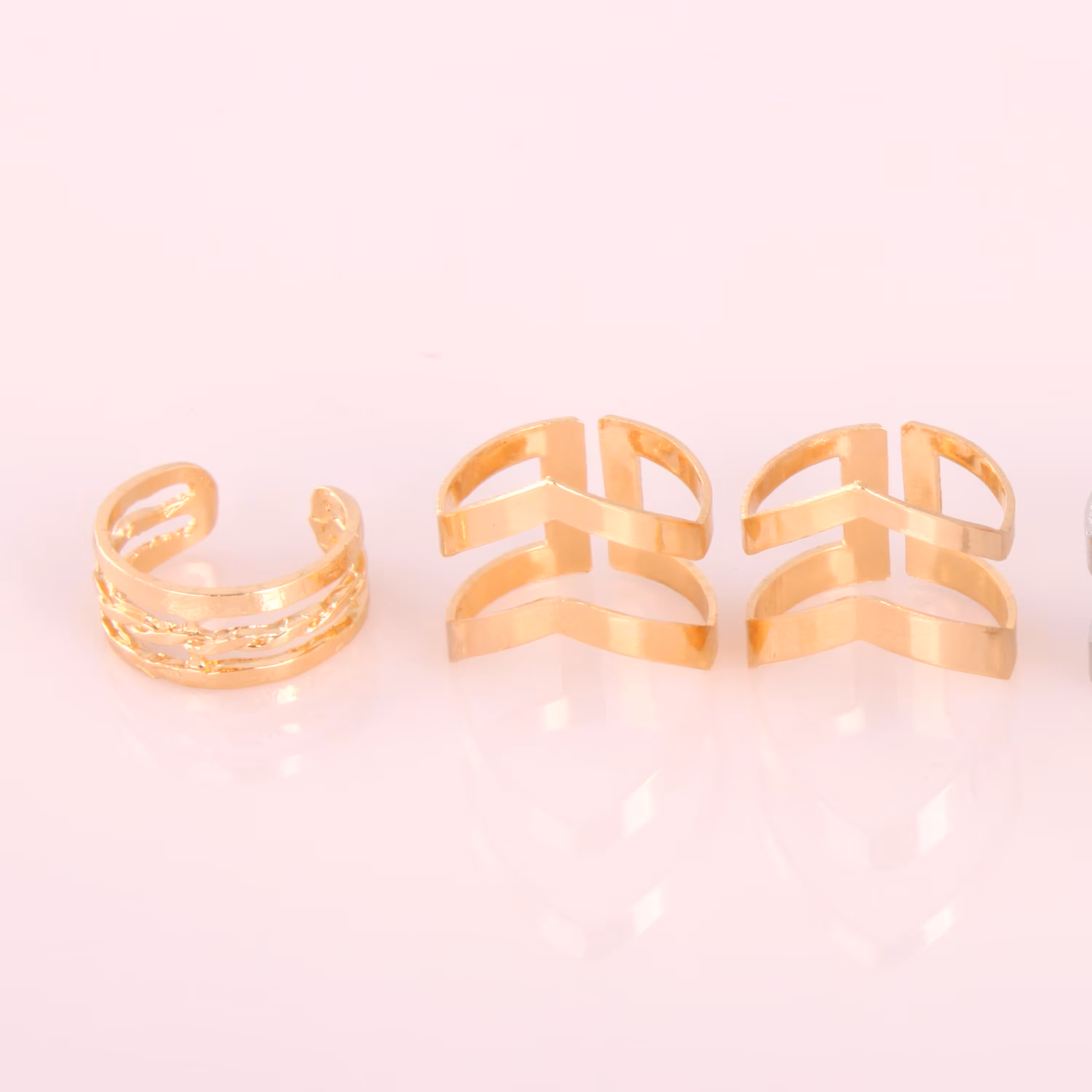 ست 3تایی انگشتر و بندانگشتی با روکش طلا
