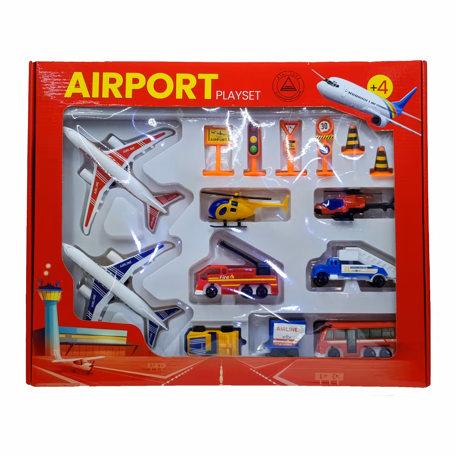 کیت ماشین بازی مدل هواپیما مسافربری مجموعه 10 عددی