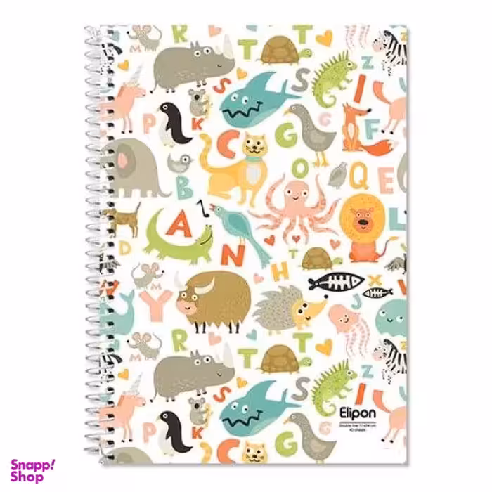 دفتر دوخط 40 برگ وزیری سیمی فانتزی طرح 1340 الیپون (Elipon) کد 2901340