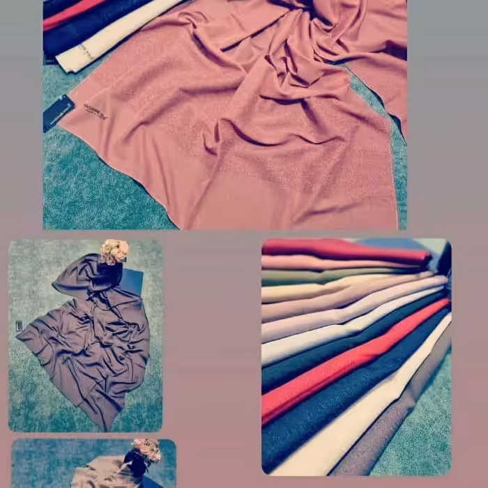 شال حریر ترک شیفون جنس اعلا و رنگ بندی زیبل