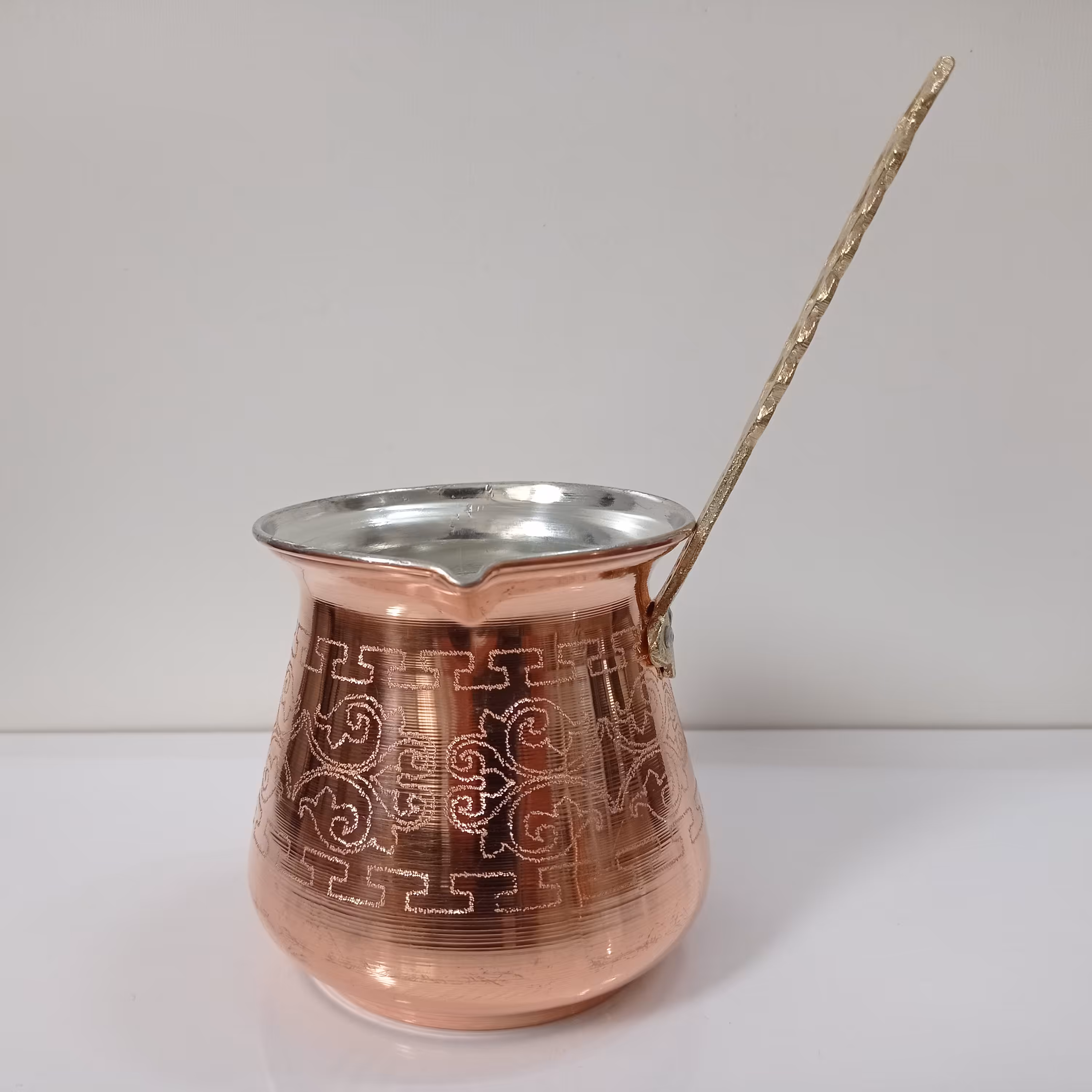 قهوه جوش مسی طرحدار سایز 2 نانو شده