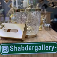 سطل زباله آشغال و جا جعبه دستمال کاغذی طرح تَرَک و گوزن رنگ طلایی