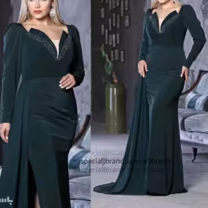 پیراهن مهمانی زنانه کرپ غواصی مدل ماکسی مجلسی آنجلینا