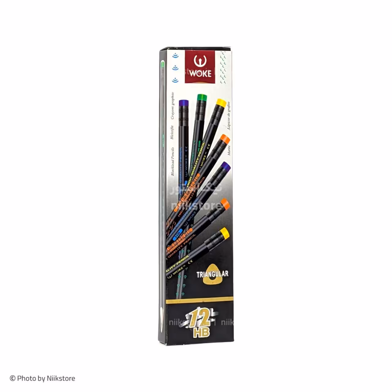 مداد مشکی وک طرح سه گوش پاکندار کد 20013Woke black pencil No.20013