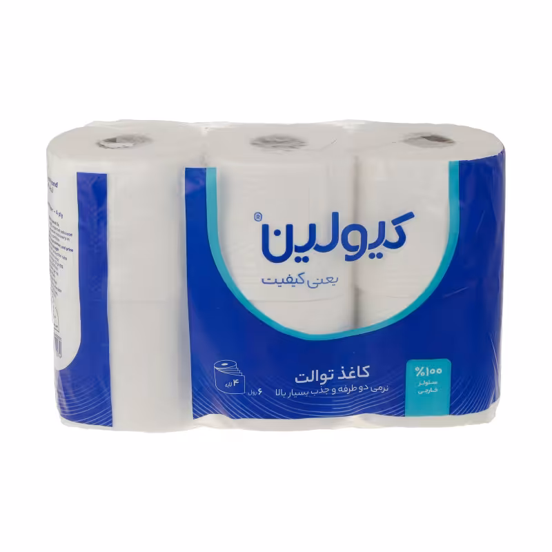 دستمال دلسی کیولین مدل چهار لایه بسته 6 عددی