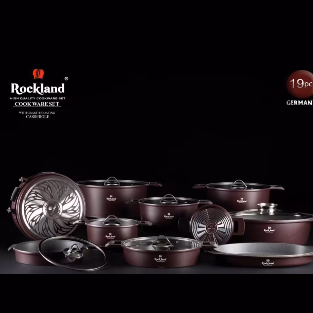 سرویس قابلمه چدن گرانیت 19 پارچه راکلند طرح آلمان کد 204