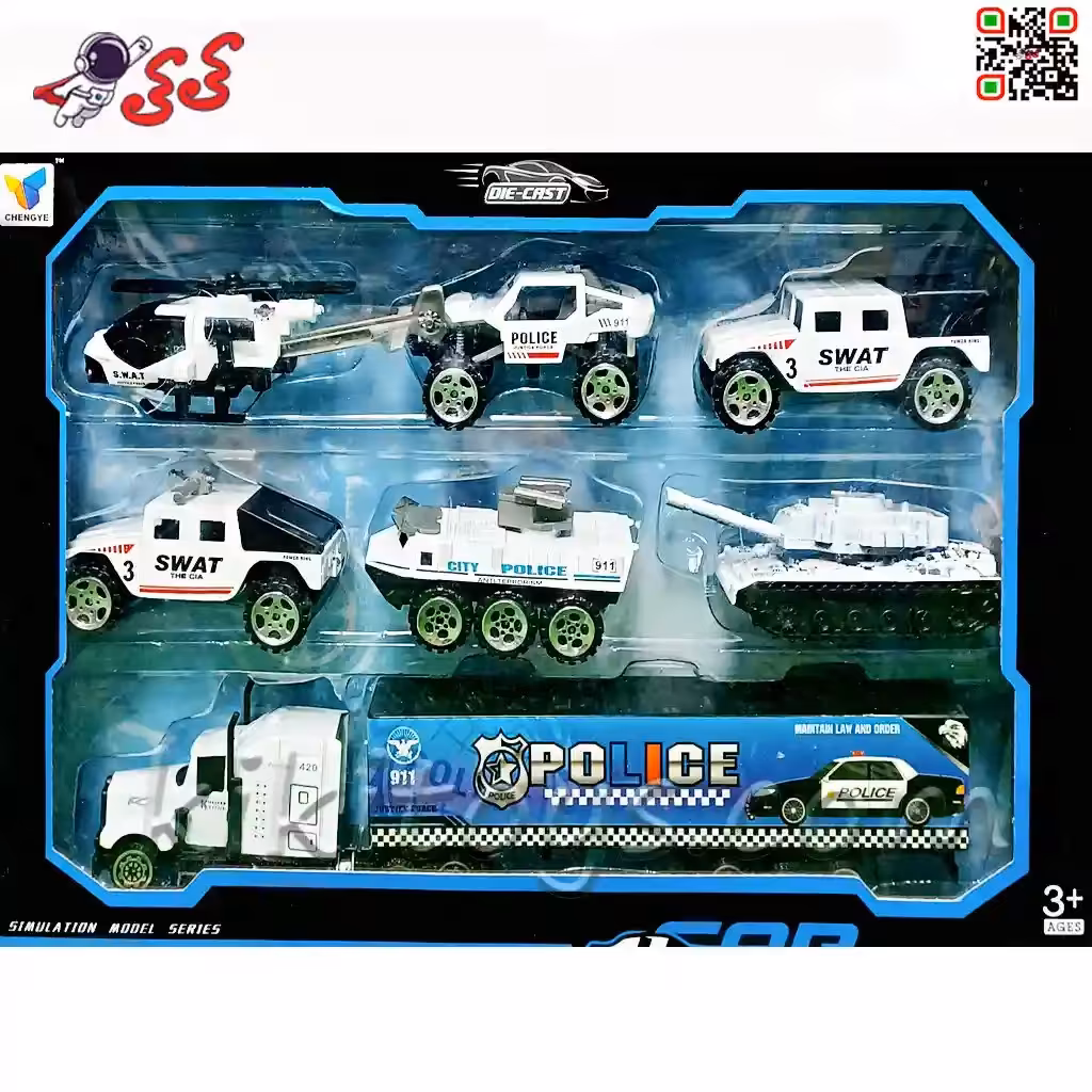 ماشین فلزی پلیس و گروه ضربت اسباب بازی سری مشاغل POLICE Car Metal D302
