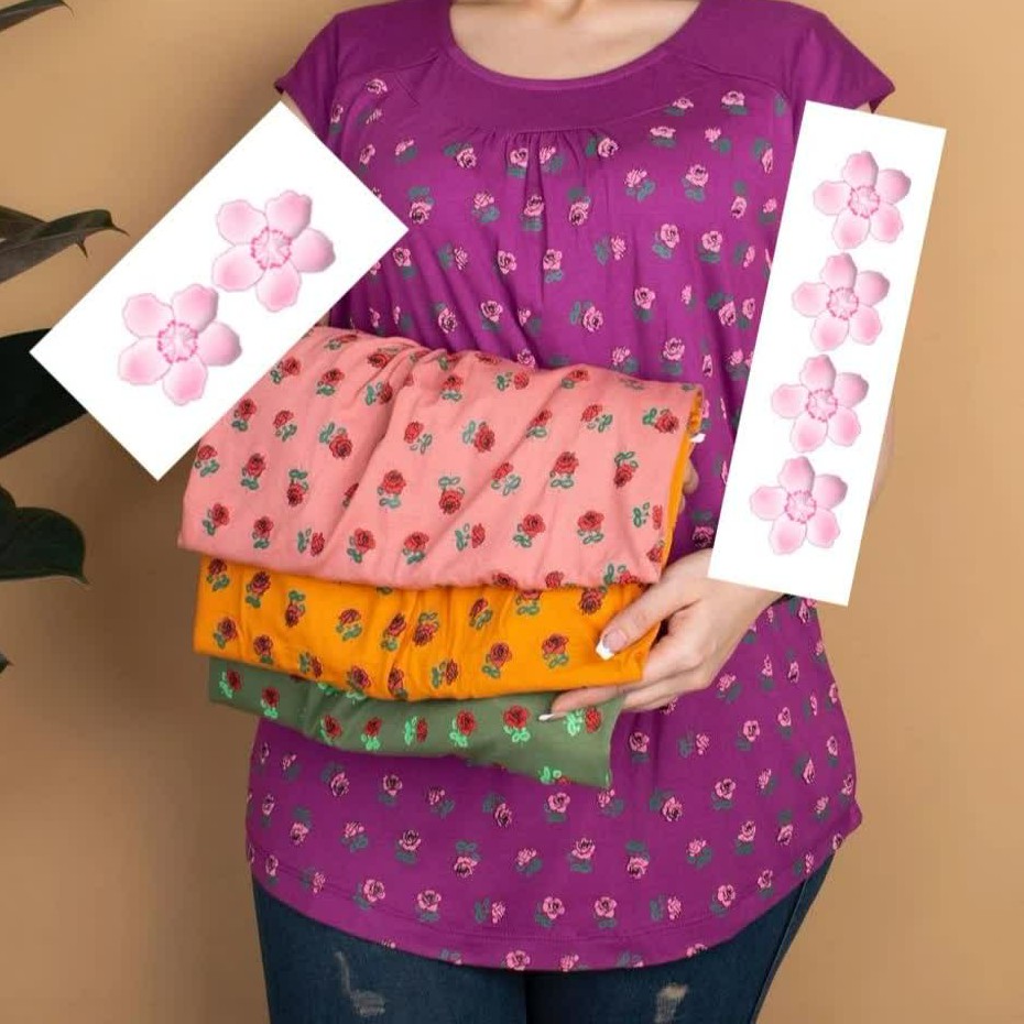 تاپ زنانه گل برجسته قواره دار