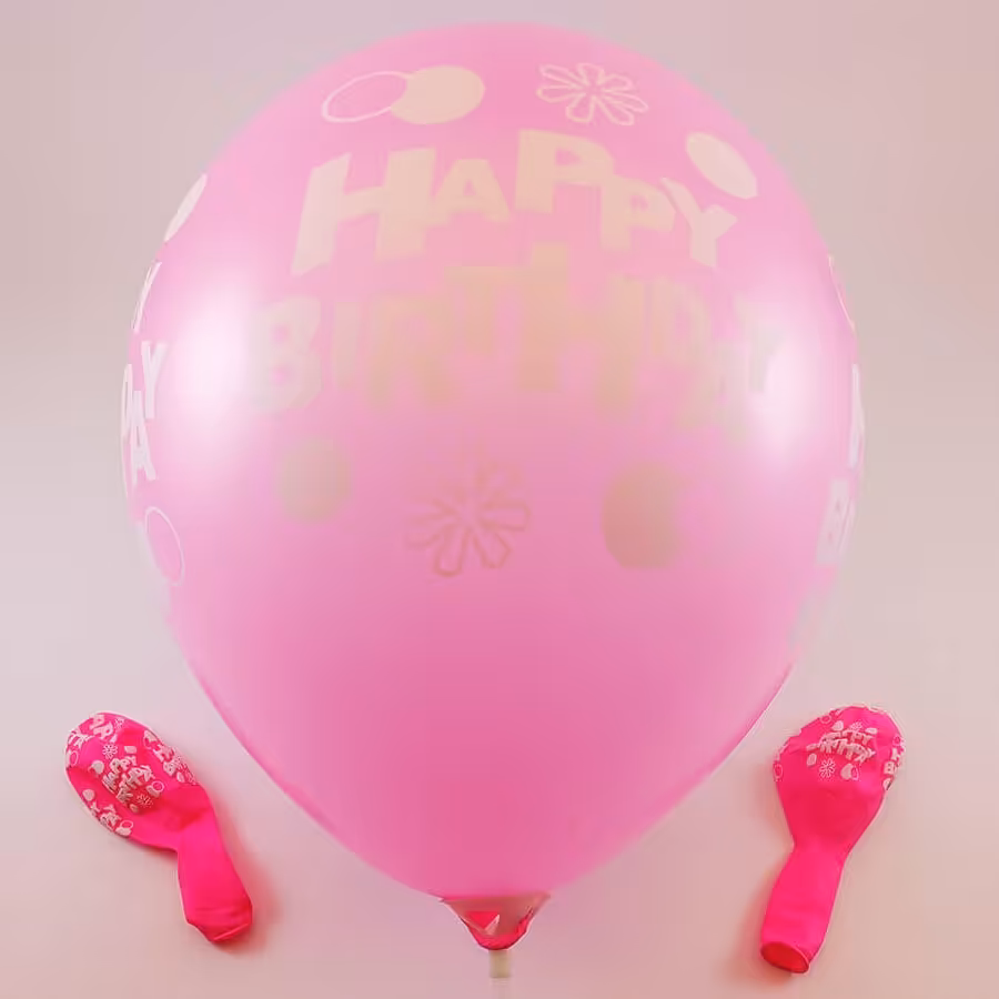 بادکنک صورتی چاپدار (12 اینچی) لاتکس