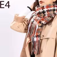 شال موهر چهار خانه ریشه دار  وارداتی شال گردن چهارخانه ریشه دار خاص