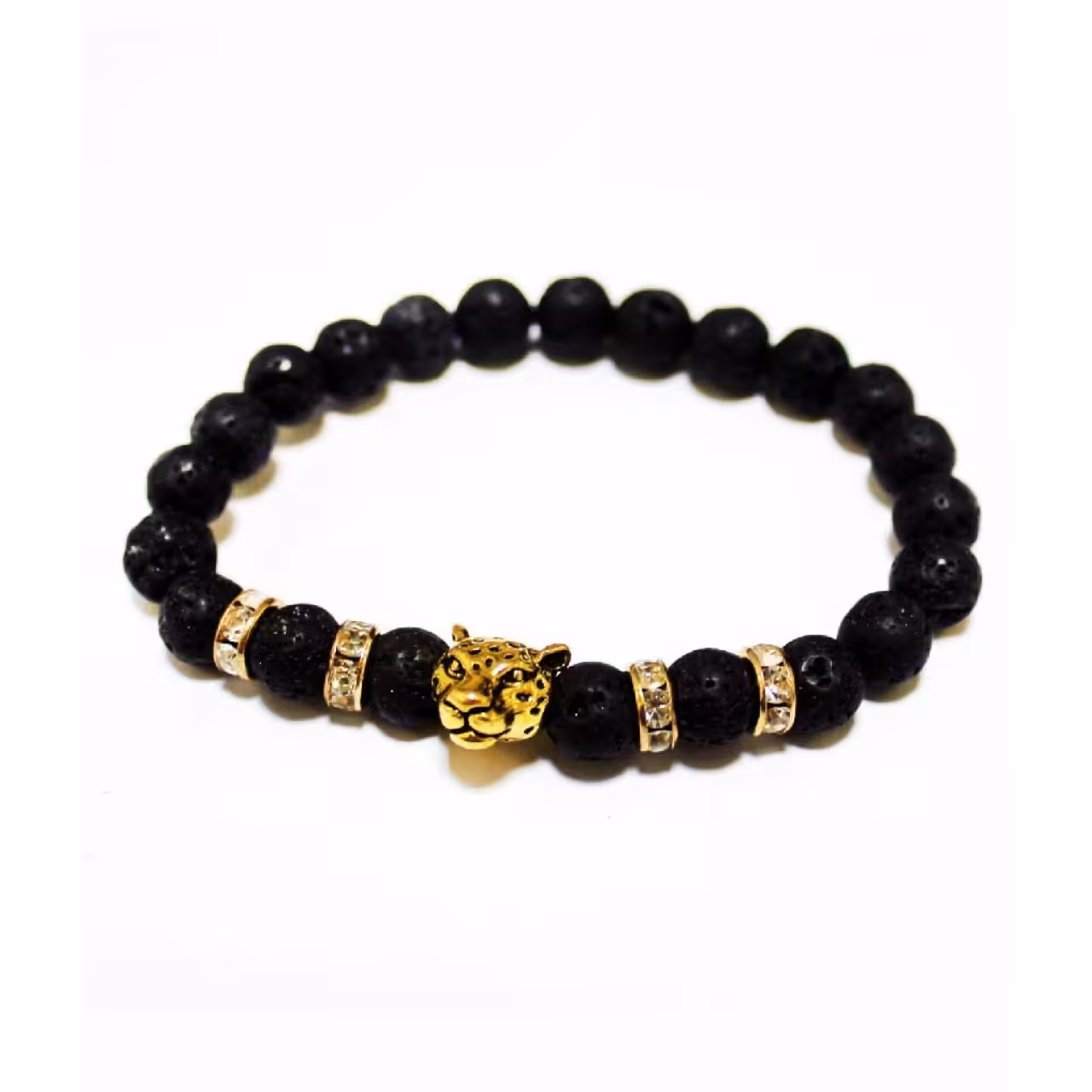 دستبند مهره ای مدل شیر طلایی