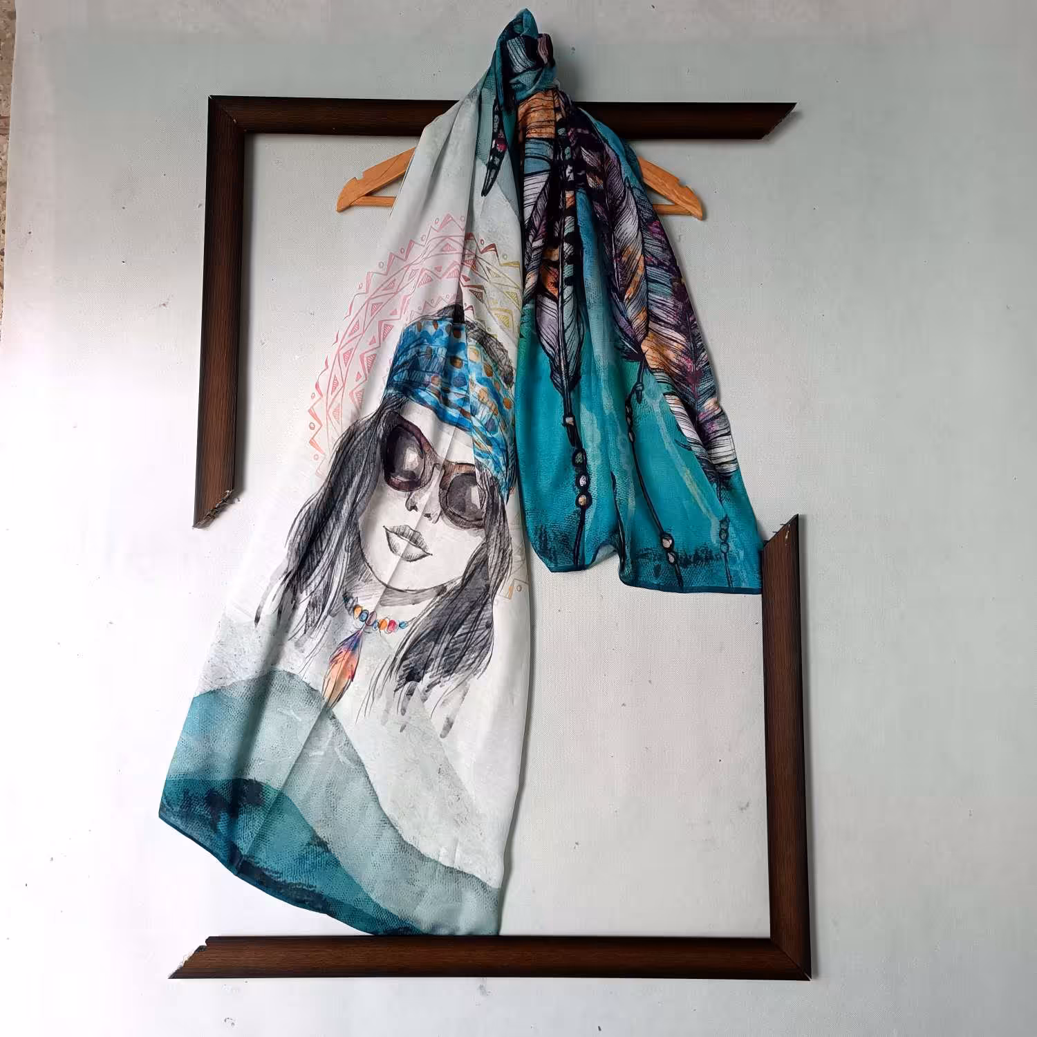 شال نخی اسلپ ساده طرح سرخ پوست 