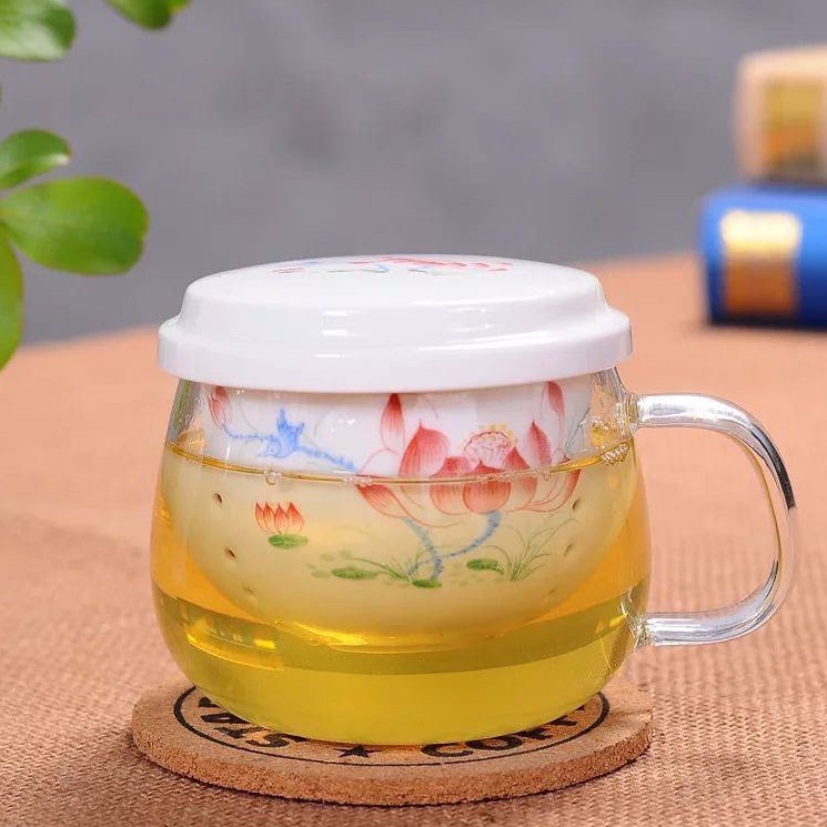 لیوان دمنوش پیرکس گلدار