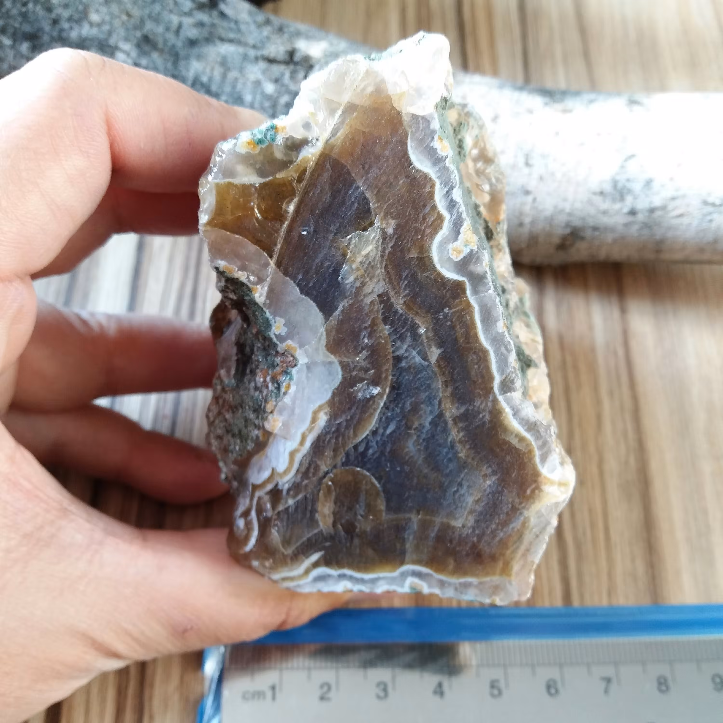 سنگ عقیق سلیمانی اصل خرمایی رنگ قابل اسلایس مجدد با رنگ طبیعی