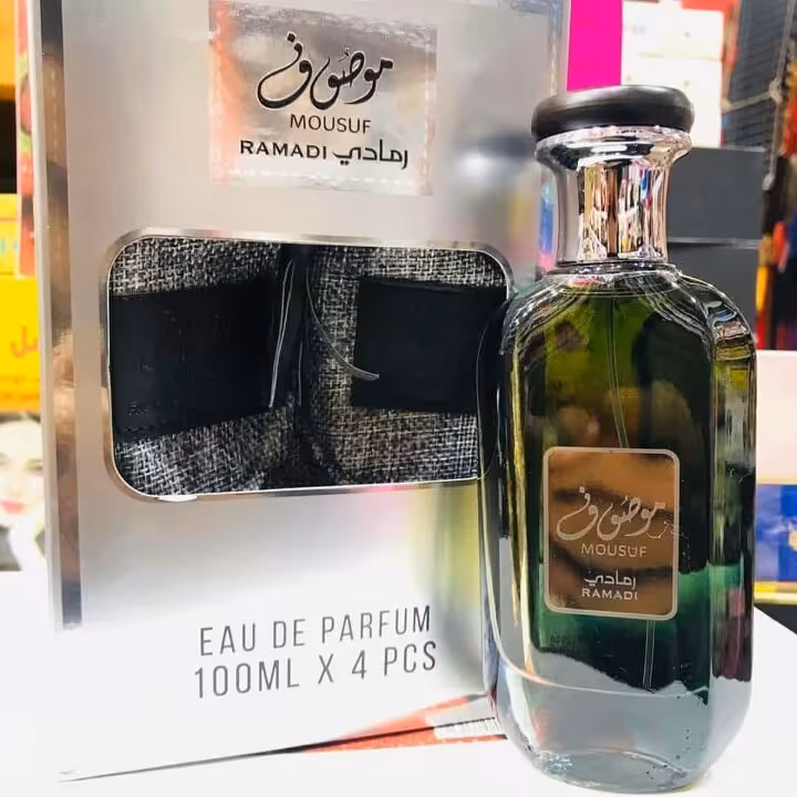 ادکلن موصوف رمادی سبز برند ارض الزعفران امارات دبی اورجینال 