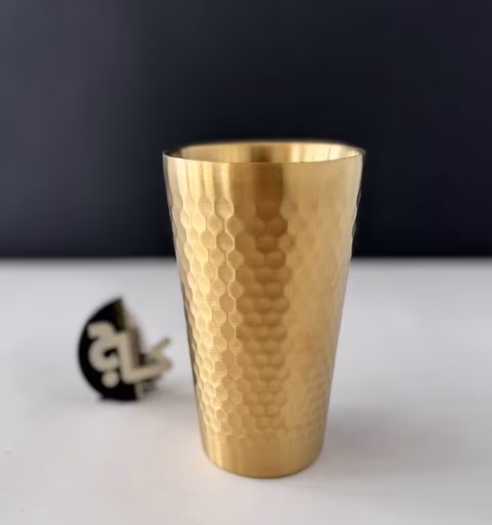 لیوان استیل طلایی دوجداره