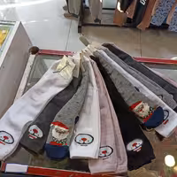 جوراب ساق بلند جنس اعلا پنبه تزیین موهر  در 4 سایز بچگانه تا زنانه